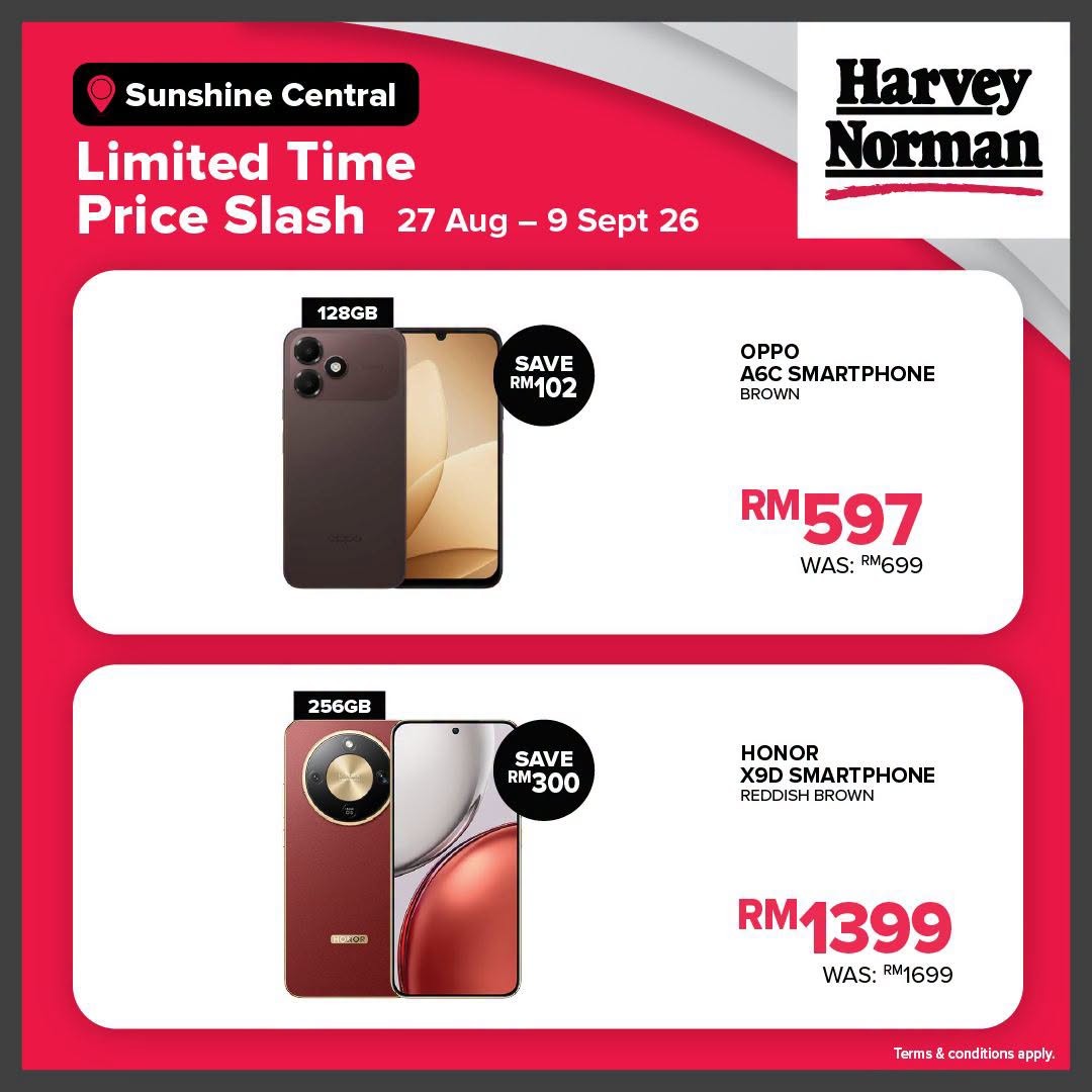 Harvey-Norman-Malaysia-Sunshine-Central-Limited-Time-Price-Slash-5 27 August-9 September 2026: Harvey Norman Malaysia Sunshine Central Limited Time Price Slash Promotion, Save Up to 80% Off on Selected Favourites
