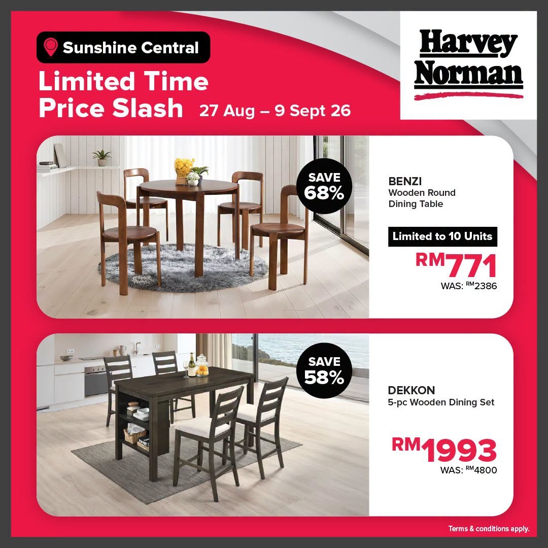 Harvey-Norman-Malaysia-Sunshine-Central-Limited-Time-Price-Slash-7 27 August-9 September 2026: Harvey Norman Malaysia Sunshine Central Limited Time Price Slash Promotion, Save Up to 80% Off on Selected Favourites