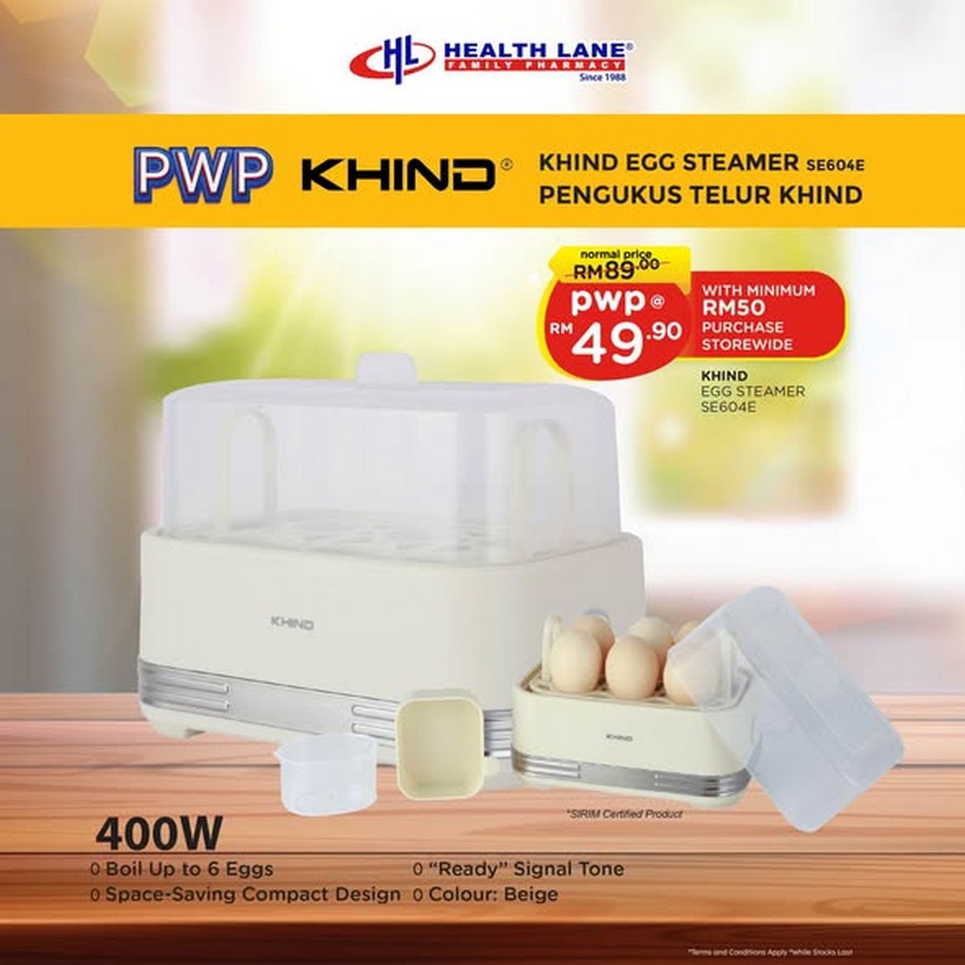 Health-Lane-Family-Pharmacy-Malaysia-Merdeka-Mega-Sale-2 21 August-30 September 2026: Health Lane Family Pharmacy Malaysia: Merdeka Mega Sale Promotion with Up to 70% Off, RM49.90 Khind Egg Steamer and Free Lunch Bag Rewards