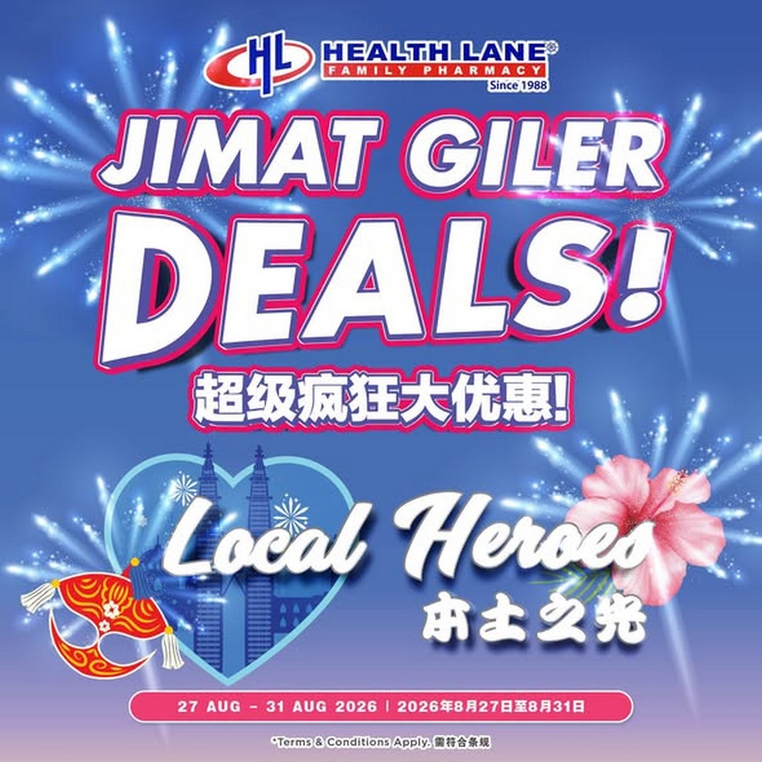 Health-Lane-Family-Pharmacy-Malaysia-Merdeka-Promotion 27-31 August 2026: Health Lane Family Pharmacy Malaysia: Merdeka Promotion with Free Dettol Laundry Pod, Up to 50% Off Deals and RM3 Online Rebate