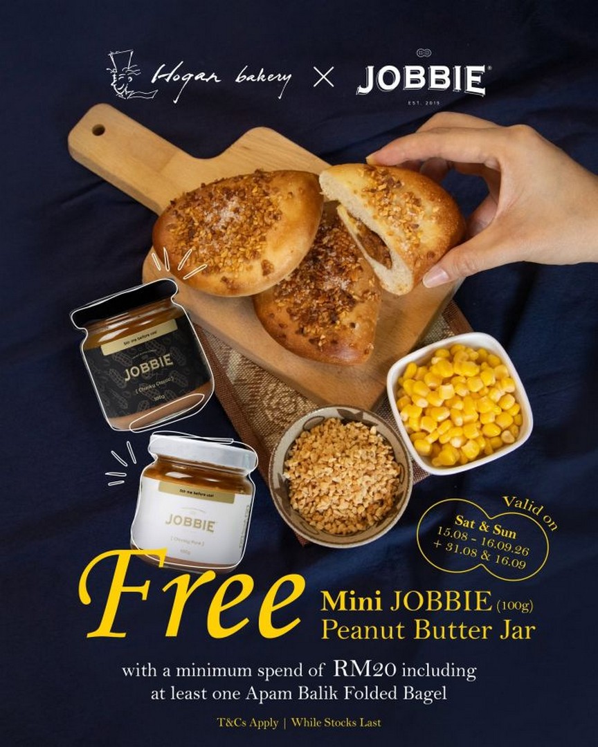 Hogan-Bakery-Free-Mini-JOBBIE-Peanut-Butter-Promotion 15 August-16 September 2026: Hogan Bakery, Free Mini JOBBIE Peanut Butter Promotion with RM20 Minimum Spend