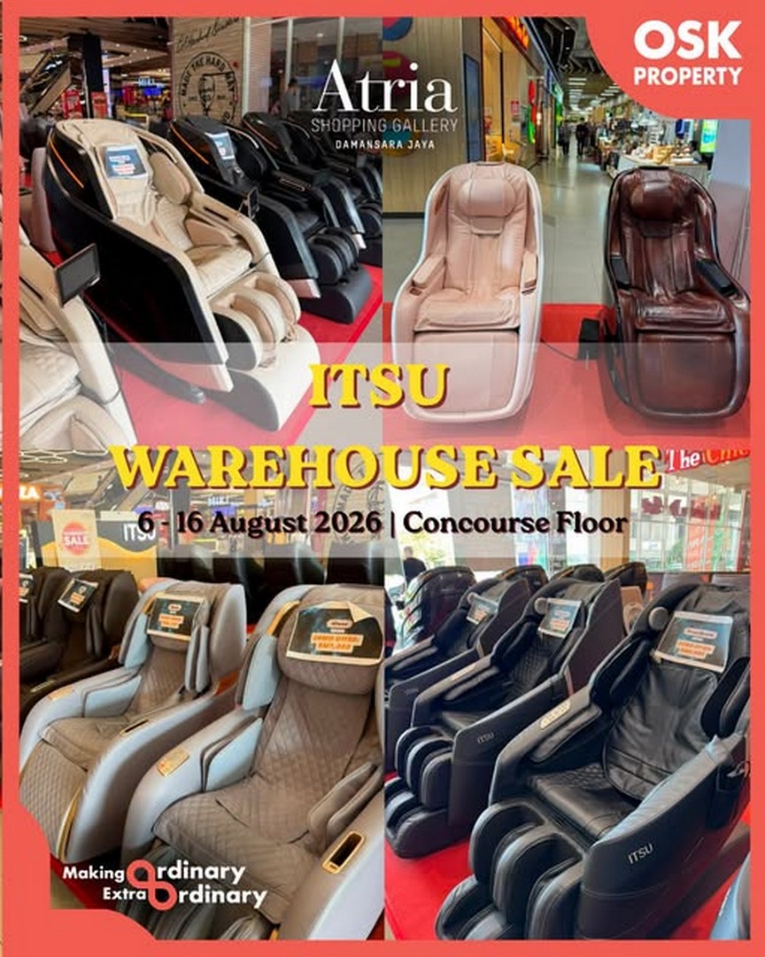 ITSU-Warehouse-Sale-Promotion-at-Atria-Shopping-Gallery 6-16 August 2026: ITSU: Warehouse Sale Promotion at Atria Shopping Gallery with Up to RM10,000 Massage Chair Buy Back