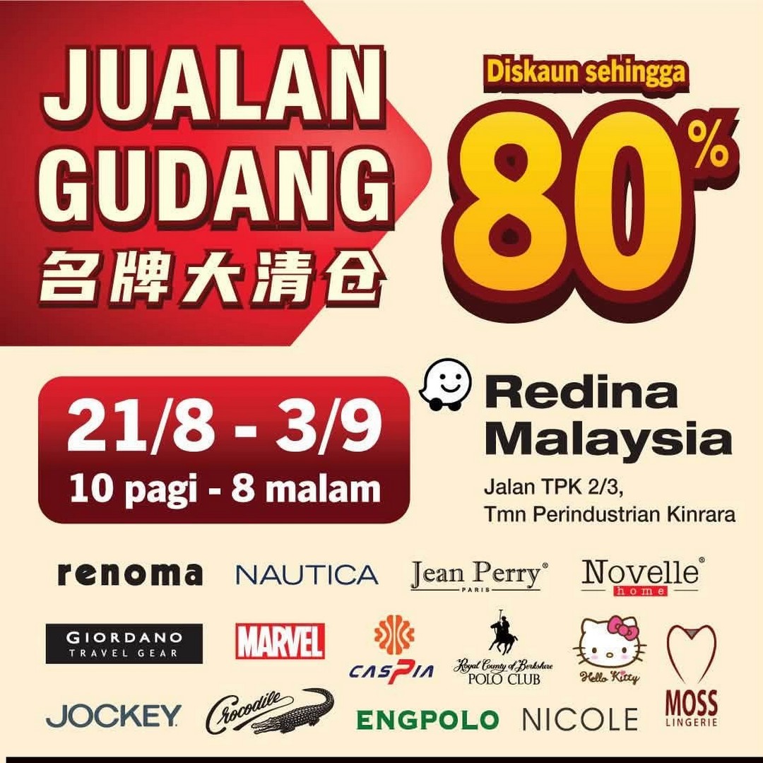 JETZ-WOW-Warehouse-Sale 21 August-3 September 2026: JETZ WOW Warehouse Sale at Redina Malaysia Puchong, Up to 80% Off Big Brands Promotion