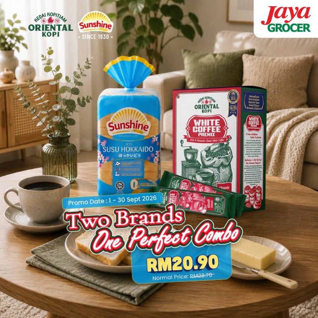 Jaya-Grocer-Oriental-Kopi-Sunshine-Roti-Susu-Hokkaido 1-30 September 2026: Jaya Grocer: Oriental Kopi & Sunshine Roti Susu Hokkaido RM20.90 Combo Promotion