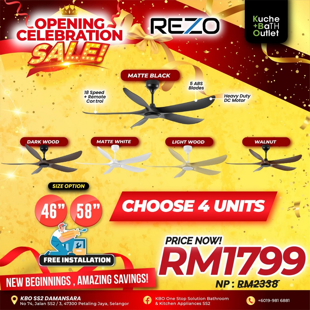 KBO-One-Stop-Solution-Bathroom-Kitchen-Appliances-Kuchai-Lama-11 10 August 2026 onwards: KBO One Stop Solution Bathroom & Kitchen Appliances Kuchai Lama: Opening Celebration Sale with Bathroom Sets from RM899