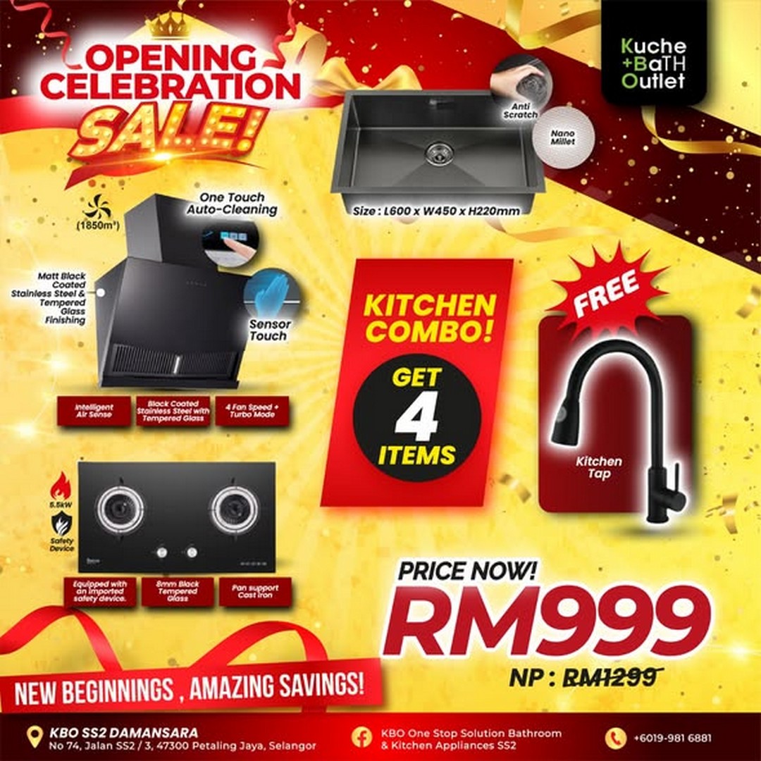 KBO-One-Stop-Solution-Bathroom-Kitchen-Appliances-Kuchai-Lama-3 10 August 2026 onwards: KBO One Stop Solution Bathroom & Kitchen Appliances Kuchai Lama: Opening Celebration Sale with Bathroom Sets from RM899