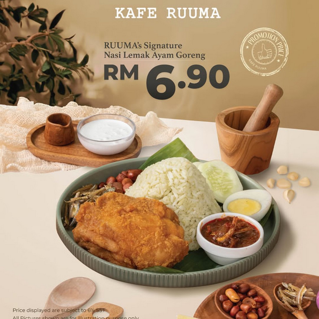 Kafe-Ruuma-RM6.90-Signature-Nasi-Lemak-Ayam-Goreng-Promotion 12 August 2026 onwards: Kafe Ruuma, RM6.90 Signature Nasi Lemak Ayam Goreng Promotion