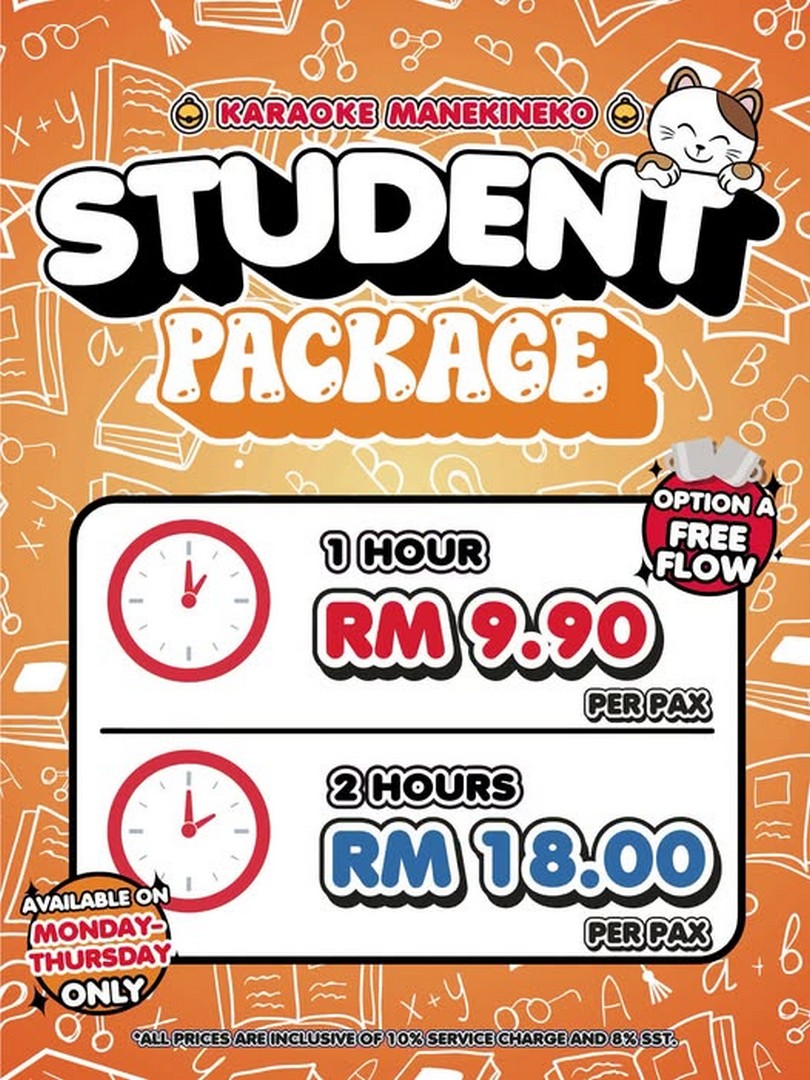Karaoke-Manekineko-Malaysia-Student-Promotion 18 August 2026 onwards: Karaoke Manekineko Malaysia: Student Promotion for Affordable Karaoke Sessions at Selected Outlets