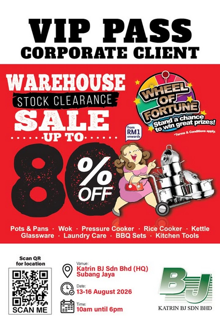Katrin-BJ-Malaysia-Exclusive-Warehouse-Sale-Preview-Promotion 12 August 2026: Katrin BJ Malaysia: Exclusive Warehouse Sale Preview Promotion for Corporate Partners with Special Shopping Privileges