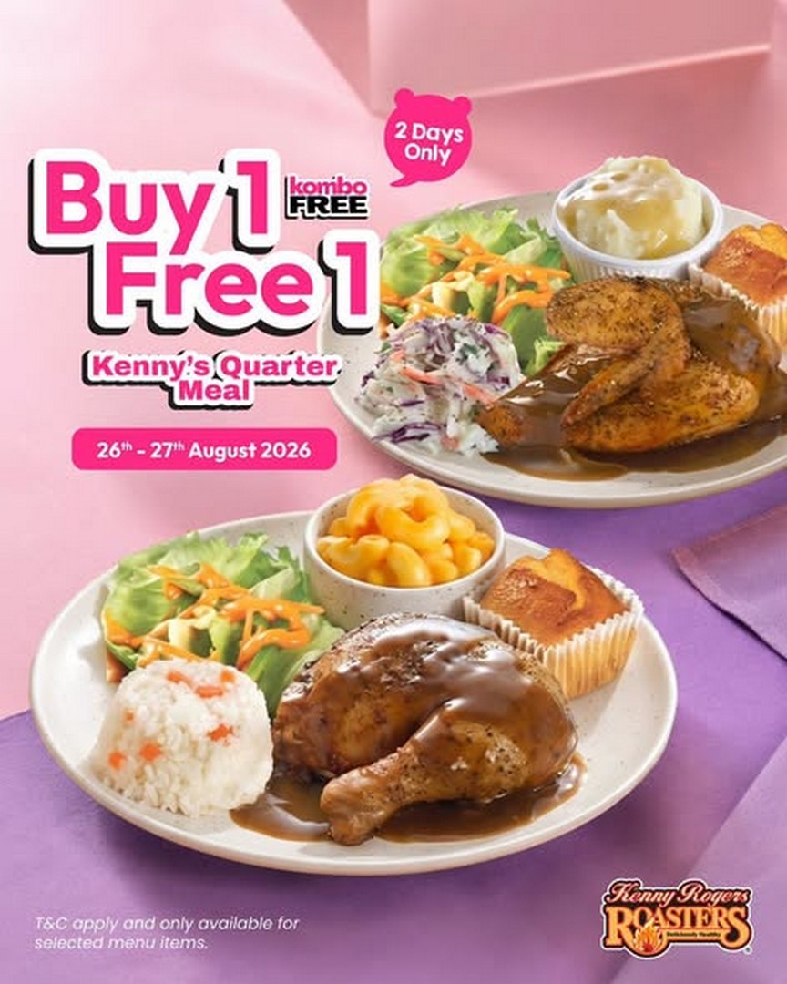 Kenny-Rogers-ROASTERS-Malaysia-Buy-1-Free-1-Promotion 26-27 August 2026: Kenny Rogers ROASTERS Malaysia: Buy 1 Free 1 Promotion on Selected Favourites via foodpanda