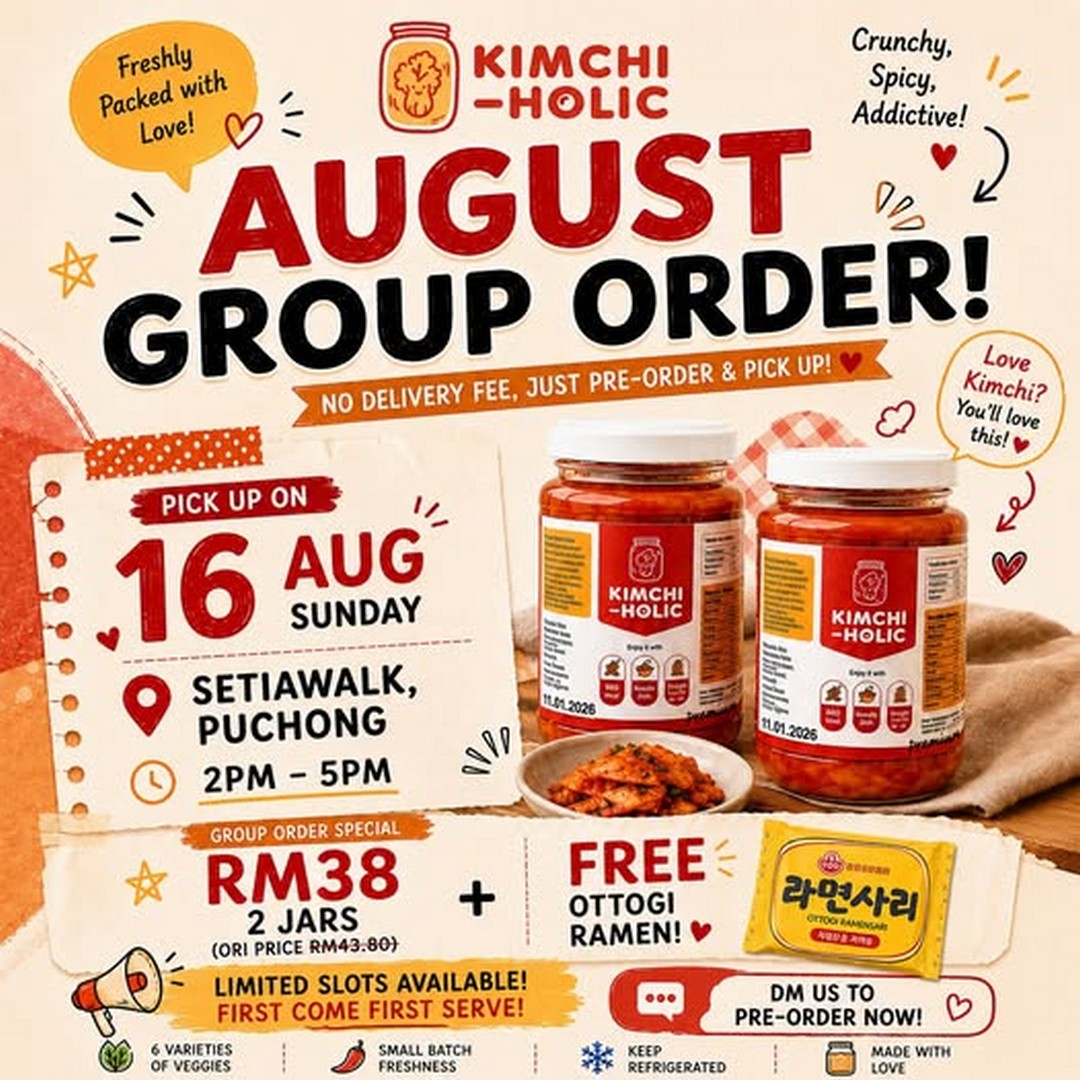 Kimchiholic-Group-Order-Promotion-at-Setiawalk-Puchong 16 August 2026: Kimchiholic: Group Order Promotion at Setiawalk Puchong with 2 Jars for RM38 and Free Ottogi Ramen