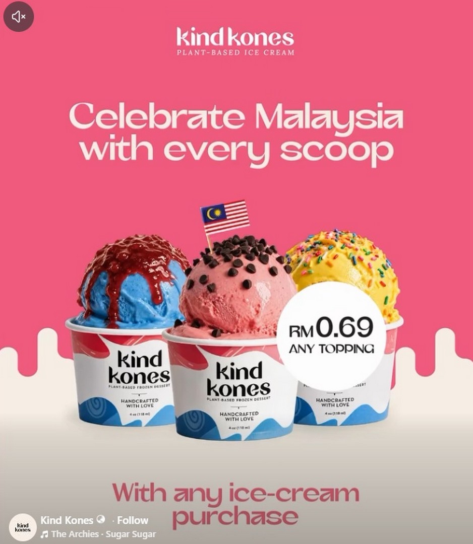 Kind-Kones-RM0.69-Topping-Merdeka-Promotion 19 August 2026 onwards: Kind Kones: RM0.69 Topping Merdeka Promotion with Ice Cream at Selected Outlets