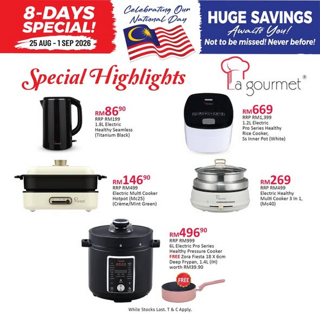 Kitchen-Shop-Merdeka-Sale-with-La-gourmet-Favourites-1 25 August-1 September 2026: Kitchen Shop: Merdeka Sale with La gourmet Favourites Up to 69% OFF on Cookware, Lunch Boxes and Kitchen Essentials