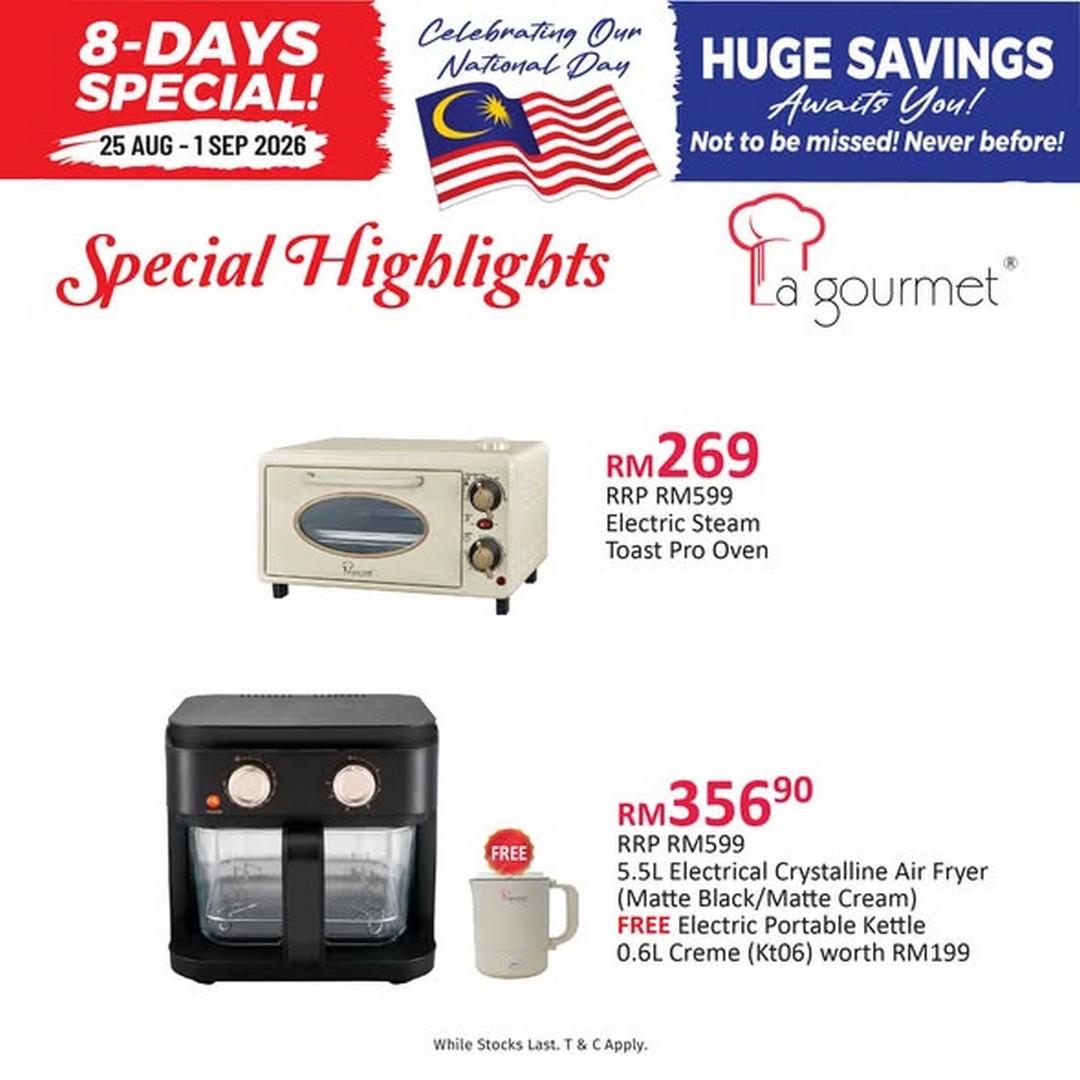 Kitchen-Shop-Merdeka-Sale-with-La-gourmet-Favourites-2 25 August-1 September 2026: Kitchen Shop: Merdeka Sale with La gourmet Favourites Up to 69% OFF on Cookware, Lunch Boxes and Kitchen Essentials