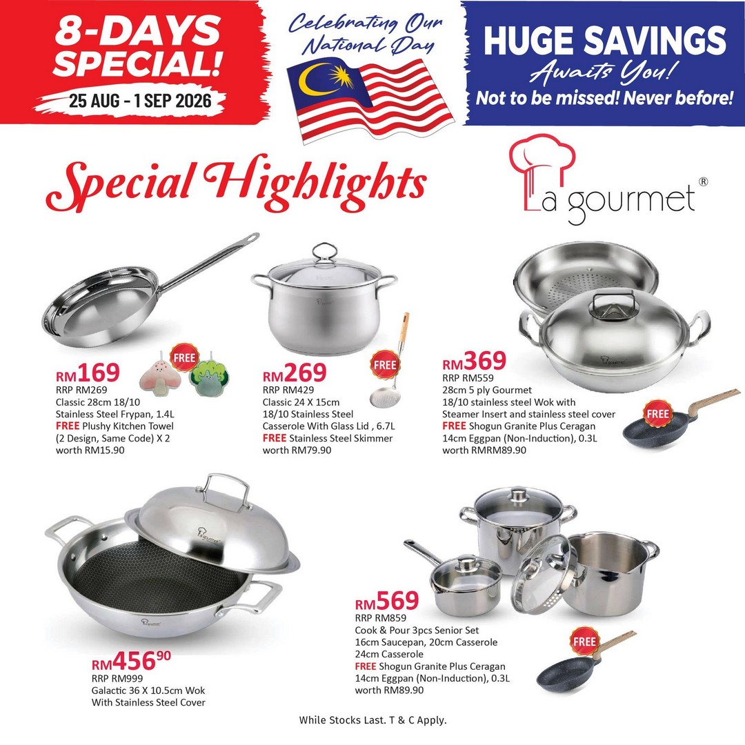 Kitchen-Shop-Merdeka-Sale-with-La-gourmet-Favourites-4 25 August-1 September 2026: Kitchen Shop: Merdeka Sale with La gourmet Favourites Up to 69% OFF on Cookware, Lunch Boxes and Kitchen Essentials