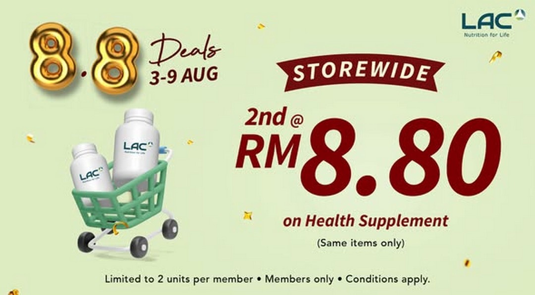 LAC-Malaysia-8.8-Sale-Promotion 3-9 August 2026: LAC Malaysia 8.8 Sale Promotion With Health Supplements, Sports Nutrition And Fitness Deals