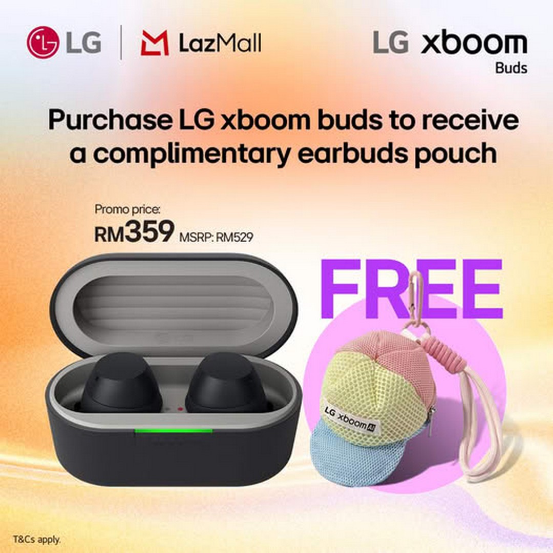 LG-Malaysia-LG-xboom-Buds-RM359-Promotion 17 August 2026 onwards: LG Malaysia: LG xboom Buds RM359 Promotion with FREE Earbuds Pouch on Lazada