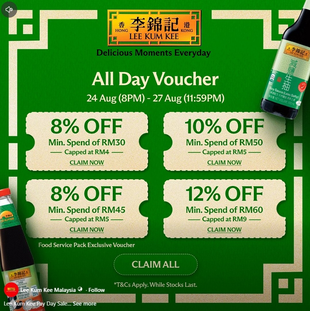 Lee-Kum-Kee-Malaysia-Pay-Day-Sale 25 August 2026 onwards: Lee Kum Kee Malaysia: Pay Day Sale with Up to 15% Off and Free Lee Kum Kee Plain Tote Bag Promotion