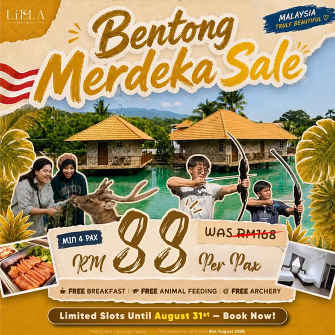 LiLLA-Bentong-Summer-Retreat-Promotion 19 August 2026 onwards: LiLLA Bentong Summer Retreat Promotion – Merdeka Floating Chalet Stay from RM99 Per Person with Breakfast, Deer Feeding and Archery