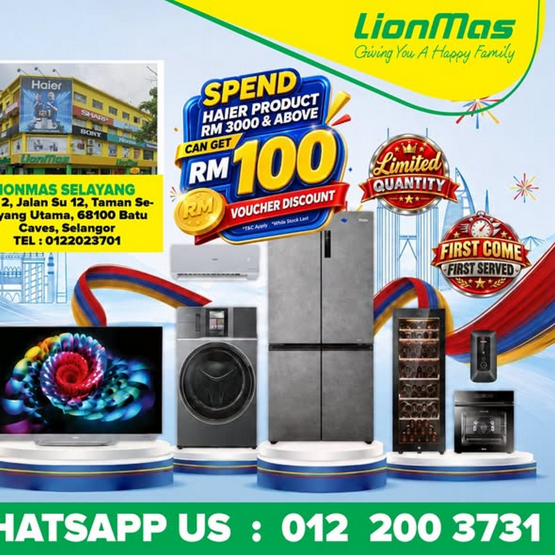 Lionmas-Furnishers-HQ-Merdeka-Home-Upgrade-with-Haier-RM100-Voucher-1 15-16 August 2026: Lionmas Furnishers HQ: Merdeka Home Upgrade with Haier RM100 Voucher Discount Promotion