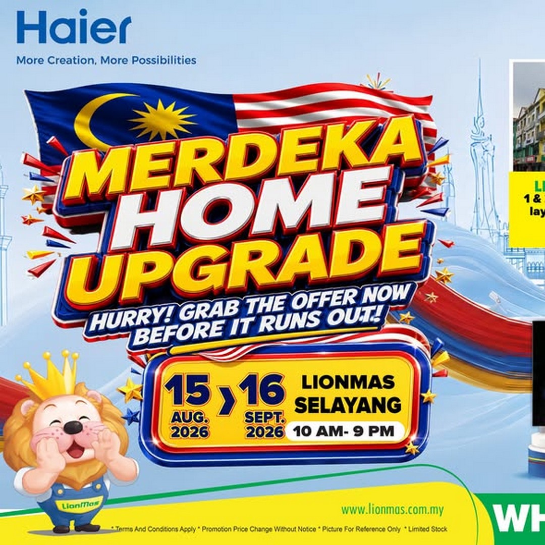 Lionmas-Furnishers-HQ-Merdeka-Home-Upgrade-with-Haier-RM100-Voucher 15-16 August 2026: Lionmas Furnishers HQ: Merdeka Home Upgrade with Haier RM100 Voucher Discount Promotion