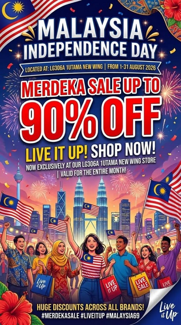 Live-It-Up-Homestore-Malaysia-Merdeka-Sale 1-31 August 2026: Live It Up Homestore Malaysia Merdeka Sale, Up To 90% Off Home Essentials At 1 Utama New Wing