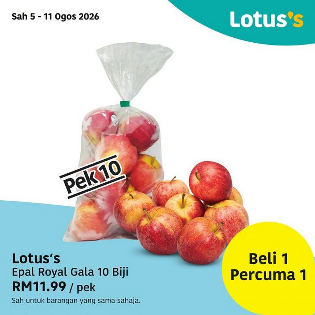 Lotuss-Malaysia-Promosi-Hangat-Sale-Promotion-Featuring-Buy-1-Free-1-6 5-12 August 2026: Lotus's Malaysia: Promosi Hangat Sale Promotion Featuring Buy 1 Free 1 Fresh Groceries and Household Essentials Deals