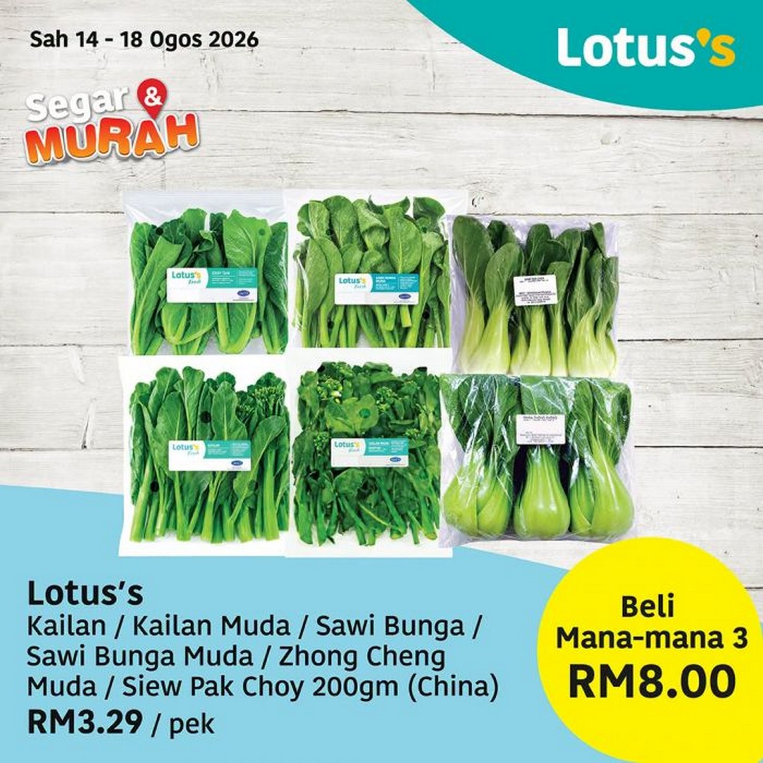 Lotuss-Malaysia-Segar-Murah-Fresh-Grocery-Sale-13 14-18 August 2026: Lotus's Malaysia: Segar & Murah Fresh Grocery Sale Promotion with Buy 1 Free 1 Enoki Mushrooms and Fresh Food Deals
