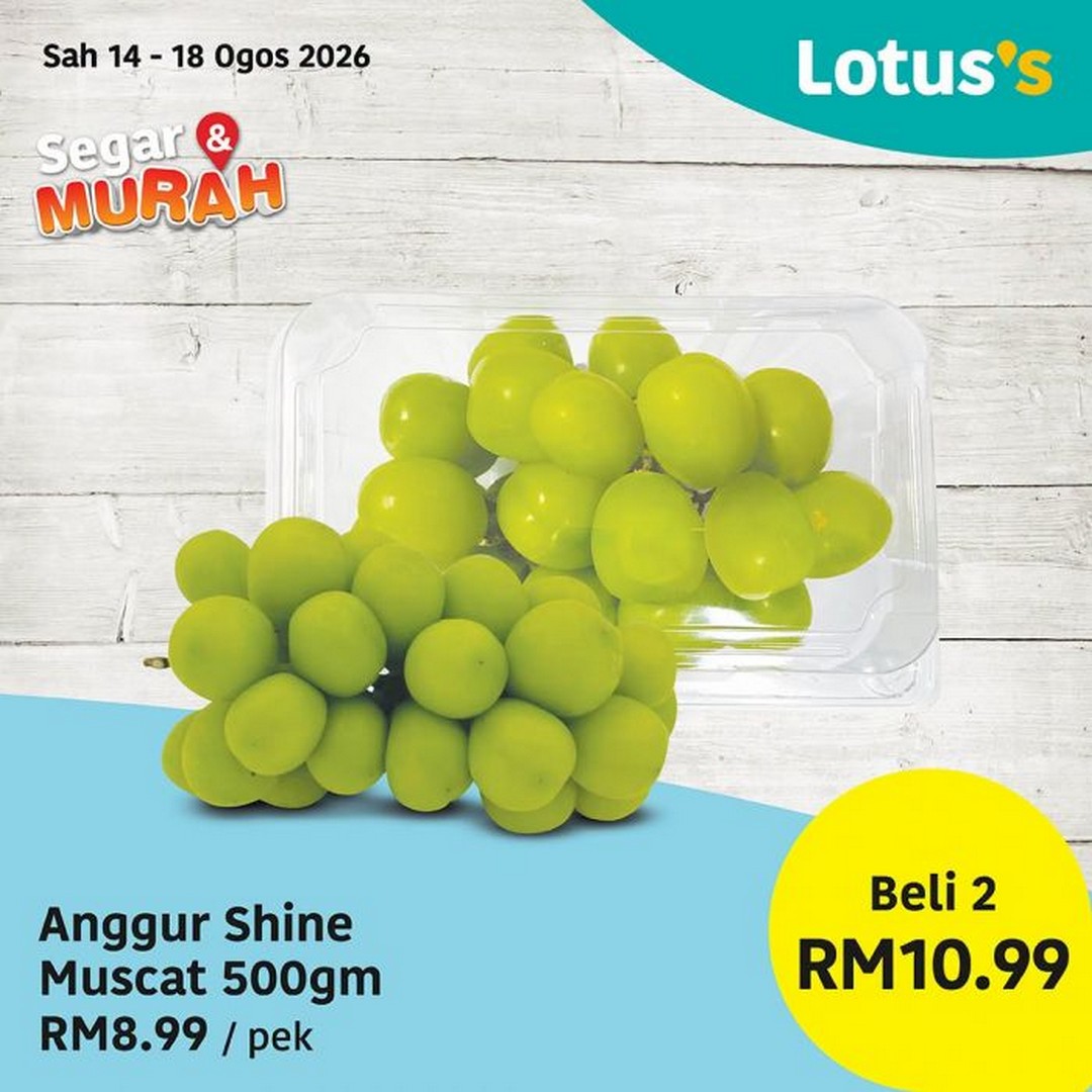 Lotuss-Malaysia-Segar-Murah-Fresh-Grocery-Sale-15 14-18 August 2026: Lotus's Malaysia: Segar & Murah Fresh Grocery Sale Promotion with Buy 1 Free 1 Enoki Mushrooms and Fresh Food Deals