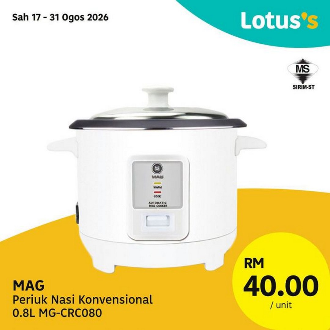 Lotuss-WOW-Lagi-MURAH-Dari-ONLINE-Home-Appliances-Promotion-3 17-31 August 2026: Lotus's: WOW! Lagi MURAH Dari ONLINE Home Appliances Promotion from RM39.90