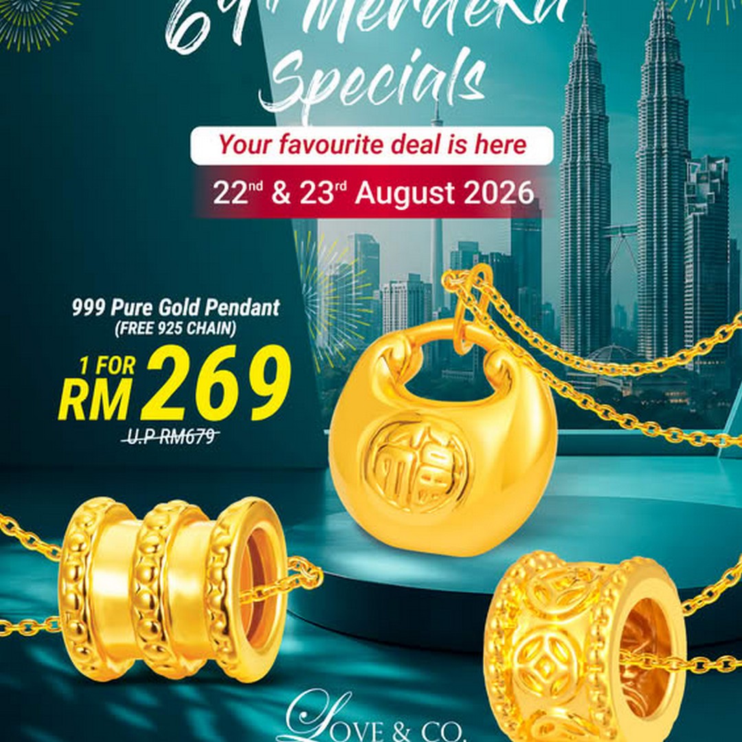 Love-Co.-Malaysia-Merdeka-Gold-Pendant-Sale 22-23 August 2026: Love & Co. Malaysia: Merdeka Gold Pendant Sale Promotion with Free 925 Chain at RM269