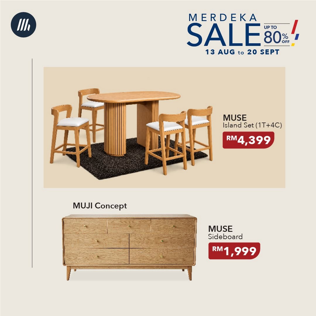 MAJUHOME-Concept-Merdeka-Sale-with-Up-to-80-Off-12 13 August-20 September 2026: MAJUHOME Concept: Merdeka Sale with Up to 80% Off Selected Furniture for Living, Dining, Bedroom, Office and More