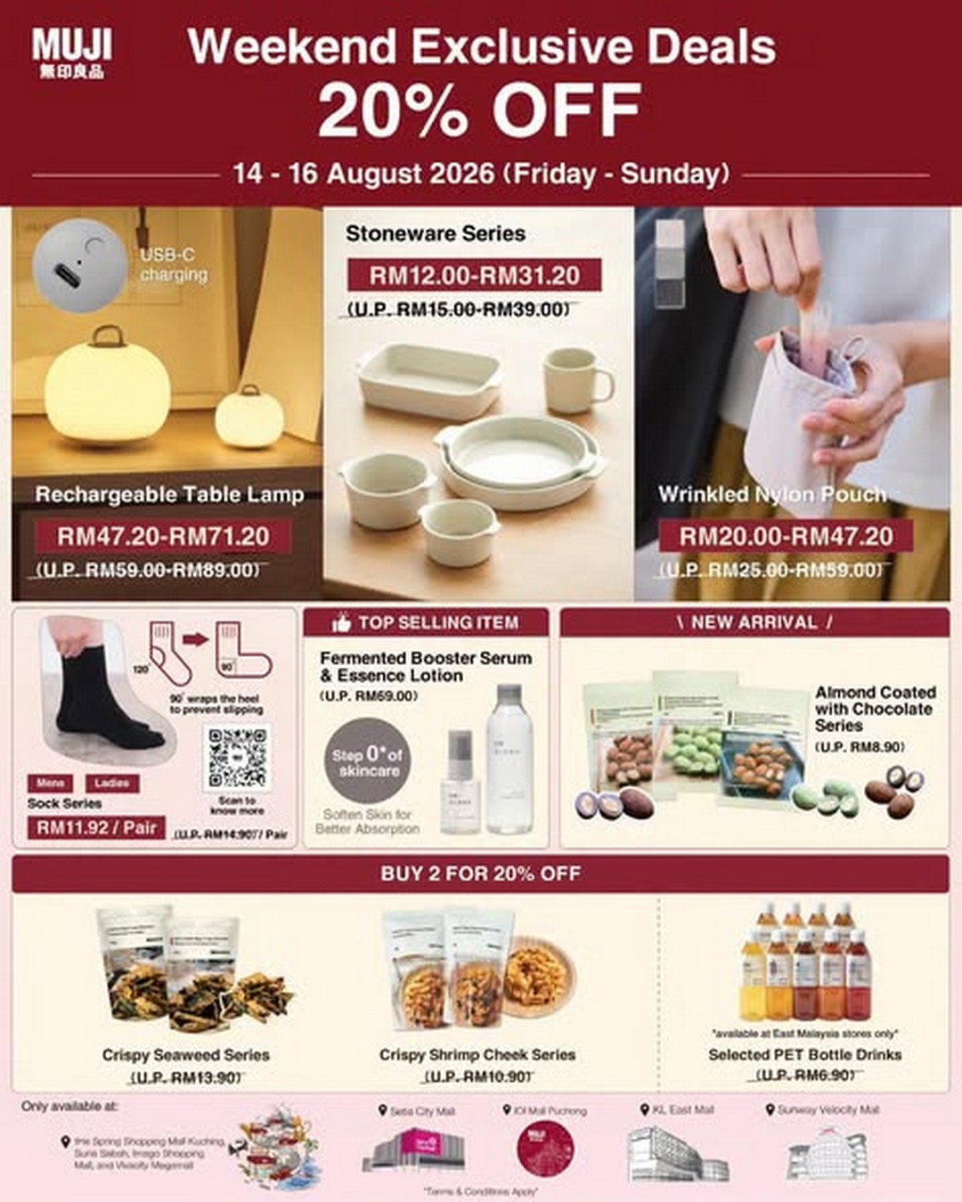 MUJI-Malaysia-20-OFF-Selected-Items-Weekend-Sale-2 14-16 August 2026: MUJI Malaysia: 20% OFF Selected Items Weekend Sale Promotion at Selected Stores