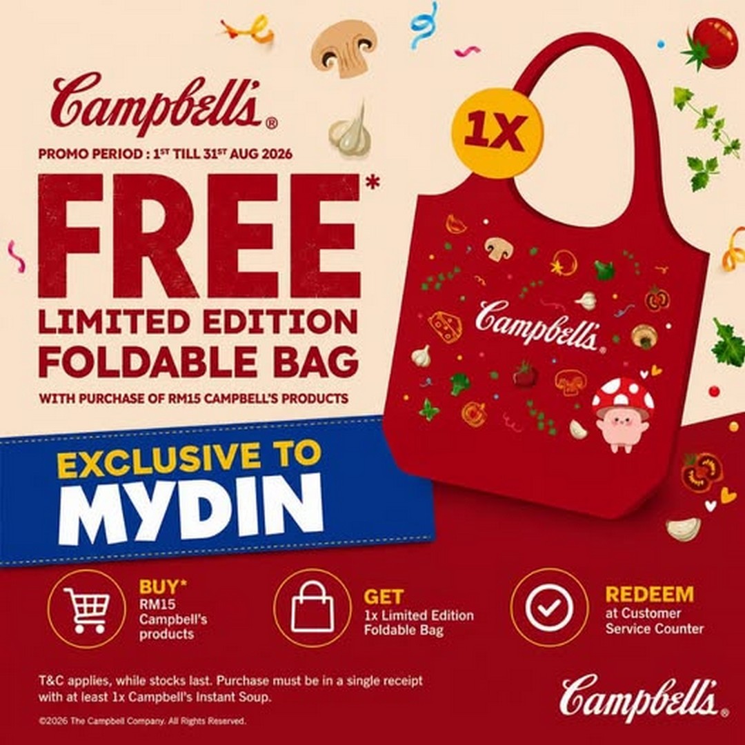 MYDIN-Malaysia-FREE-Campbells-Limited-Edition-Foldable-Bag-Promotion 1-31 August 2026: MYDIN Malaysia FREE Campbell's Limited Edition Foldable Bag Promotion With Minimum RM15 Purchase