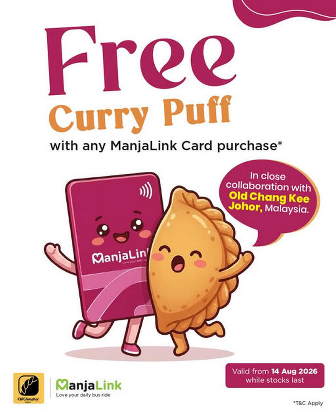 Manja-and-Old-Chang-Kee-Johor-Free-Curry-Potato-Puff 14 August-31 December 2026: Manja and Old Chang Kee Johor: Free Curry Potato Puff with Any ManjaLink Card Promotion