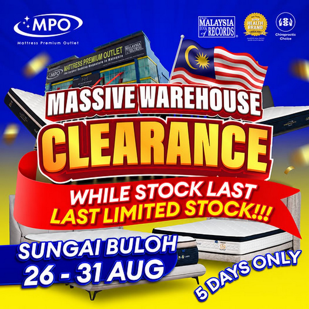 Mattress-Premium-Outlet-Sungai-Buloh-Warehouse-Clearance-Sale 26-31 August 2026: Mattress Premium Outlet Sungai Buloh Warehouse Clearance Sale – Mattress Deals, Limited Stocks and Clearance Bargains