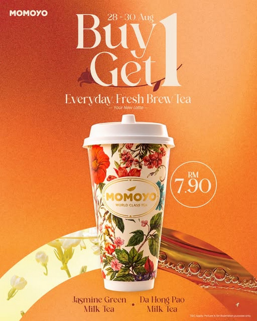 Momoyo-Malaysia-Buy-1-Get-1-Free-Fresh-Brew-Tea-Series-Promotion 28-30 August 2026: Momoyo Malaysia: Buy 1 Get 1 Free Fresh Brew Tea Series Promotion at RM7.90