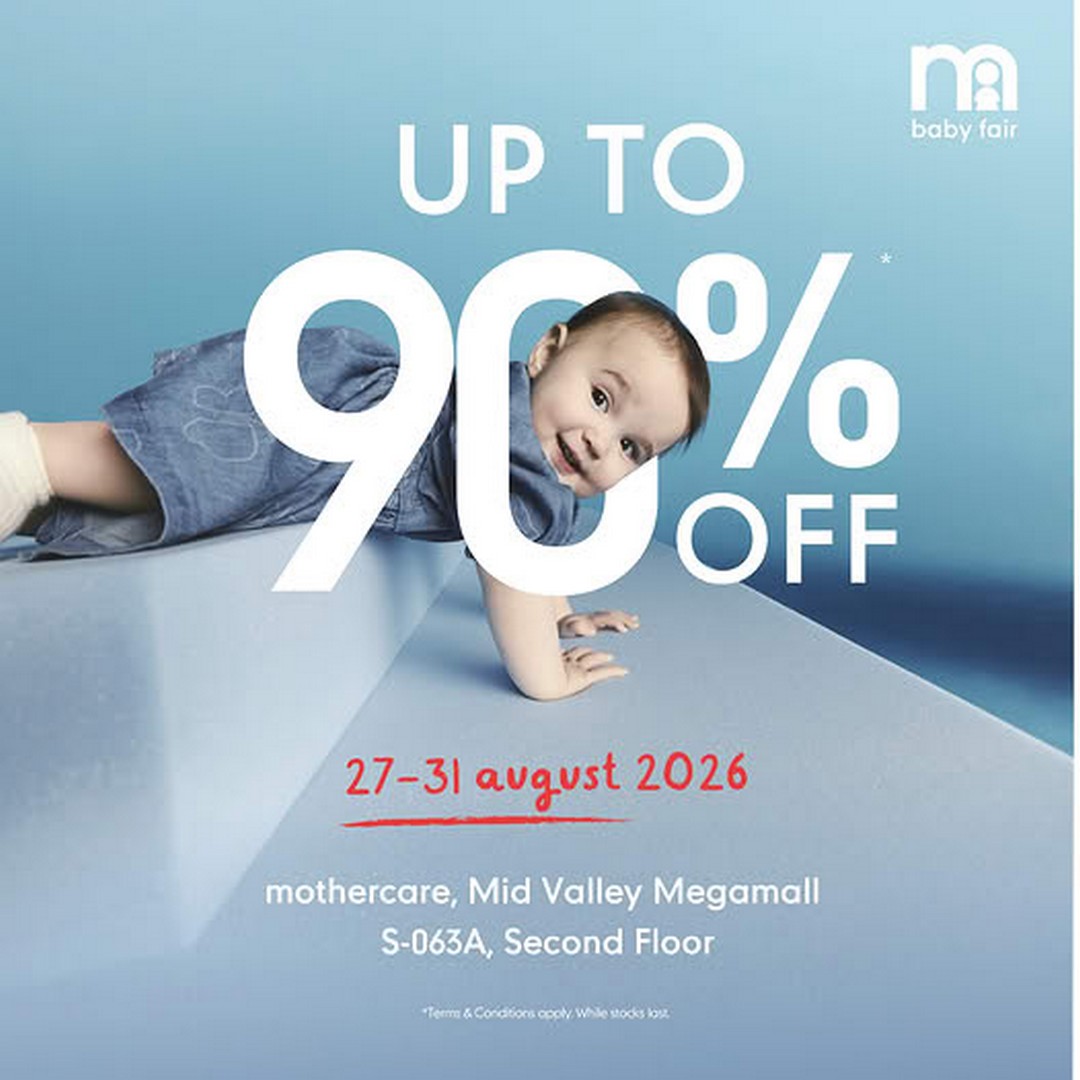 Mothercare-Malaysia-Baby-Fair-Promotion 27-31 August 2026: Mothercare Malaysia Baby Fair Promotion: Up to 90% OFF Selected Baby & Kids’ Items at Mid Valley Megamall