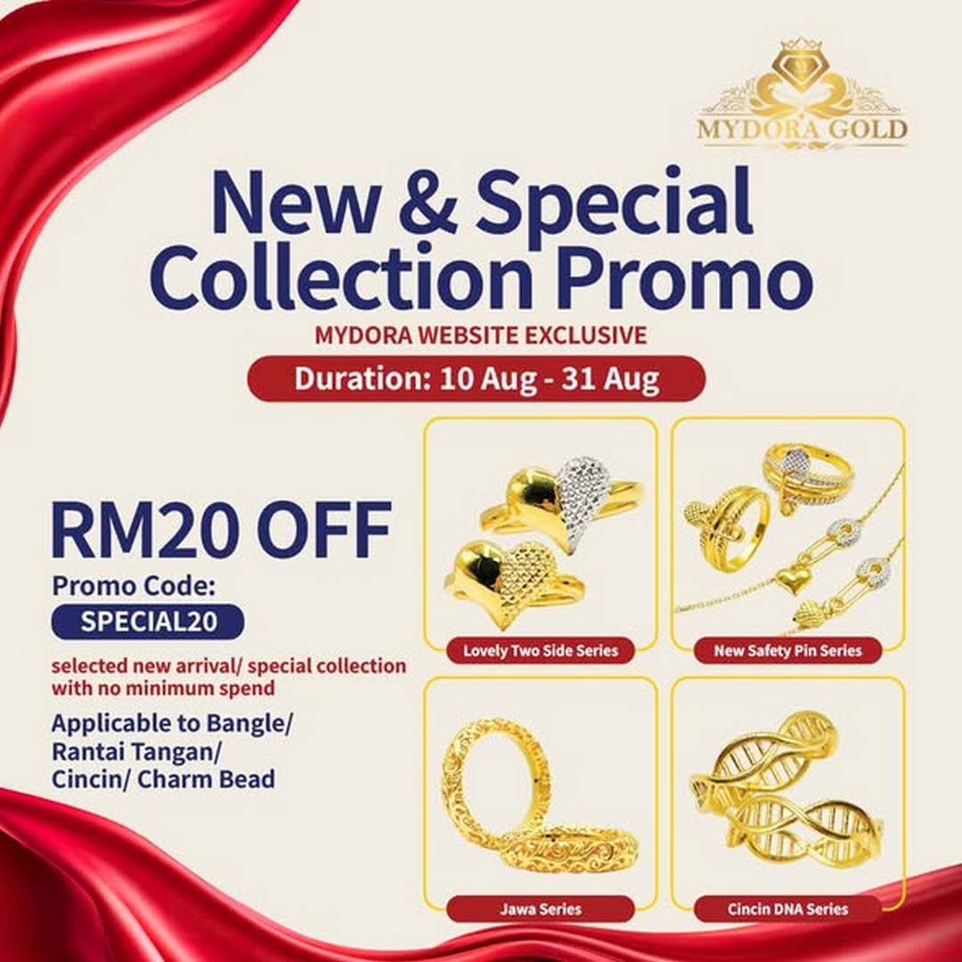 Mydora-Gold-Jewellery-Merdeka-Golden-Deals-2 10-31 August 2026: Mydora Gold & Jewellery: Merdeka Golden Deals with RM30 OFF Gold Bars, RM20 OFF Special Collections and Jewellery Savings