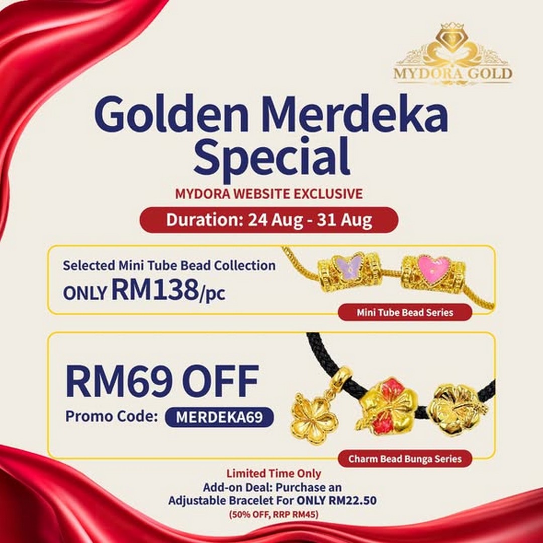 Mydora-Gold-Jewellery-Merdeka-Golden-Deals-3 10-31 August 2026: Mydora Gold & Jewellery: Merdeka Golden Deals with RM30 OFF Gold Bars, RM20 OFF Special Collections and Jewellery Savings