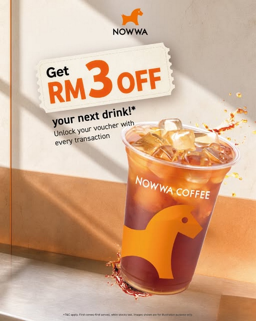 NOWWACAFE-Malaysia-RM3-OFF-Voucher-Promotion 13 August 2026 onwards: NOWWACAFE Malaysia RM3 OFF Voucher Promotion, Enjoy More Savings on Every Coffee Visit