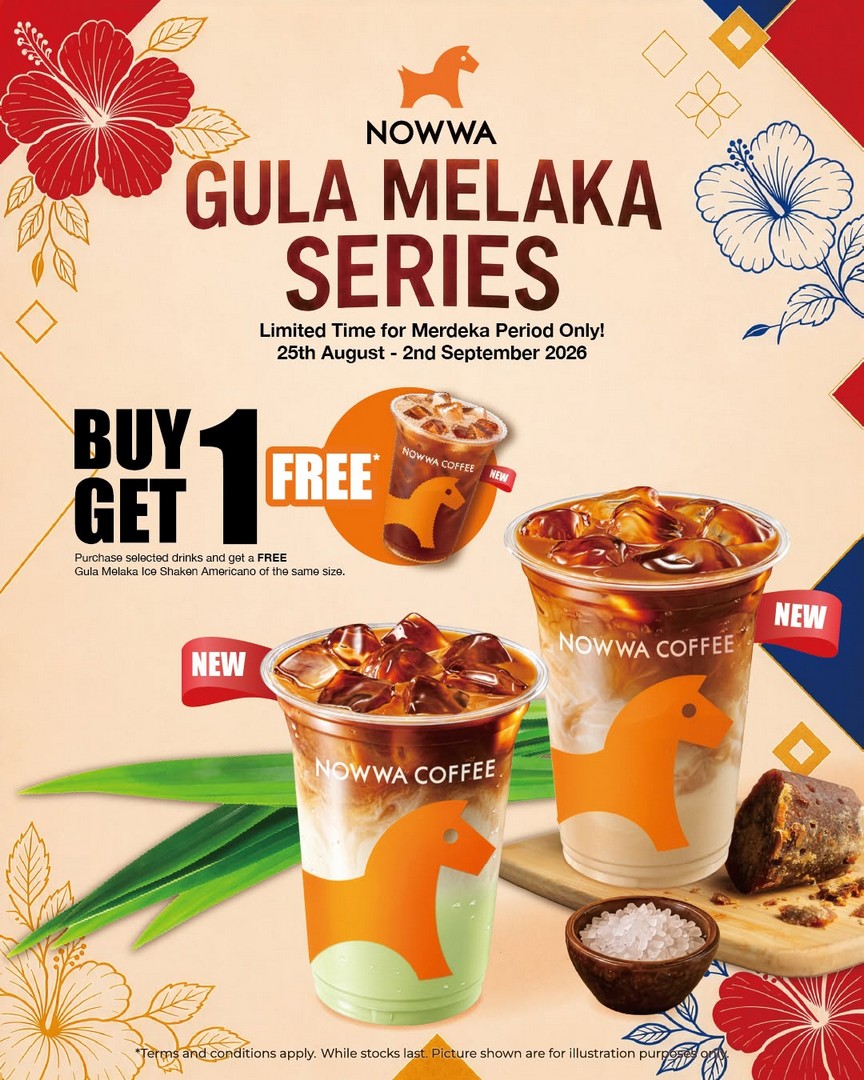 Nowwa-Malaysia-Merdeka-Buy-1-Get-1-Free-Gula-Melaka-Coffee 25 August-2 September 2026: Nowwa Malaysia: Merdeka Buy 1 Get 1 Free Gula Melaka Coffee Promotion