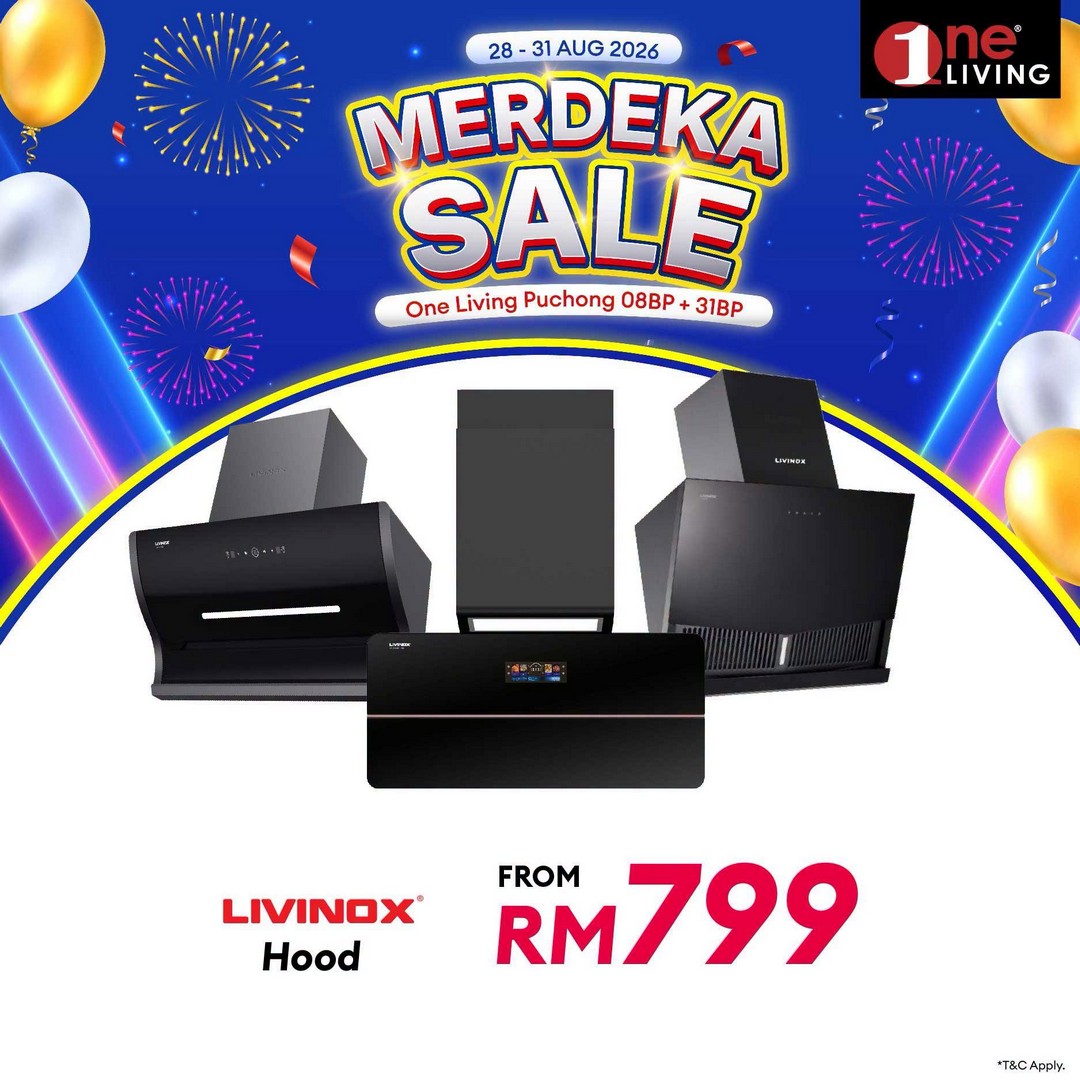 One-Living-Malaysia-Merdeka-Sale-on-Fridges-Kitchen-Appliances-12 28-31 August 2026: One Living Malaysia: Merdeka Sale on Fridges & Kitchen Appliances at One Living Puchong – Free Delivery, Basic Set-Up & Up to 36-Month Instalment Promotion