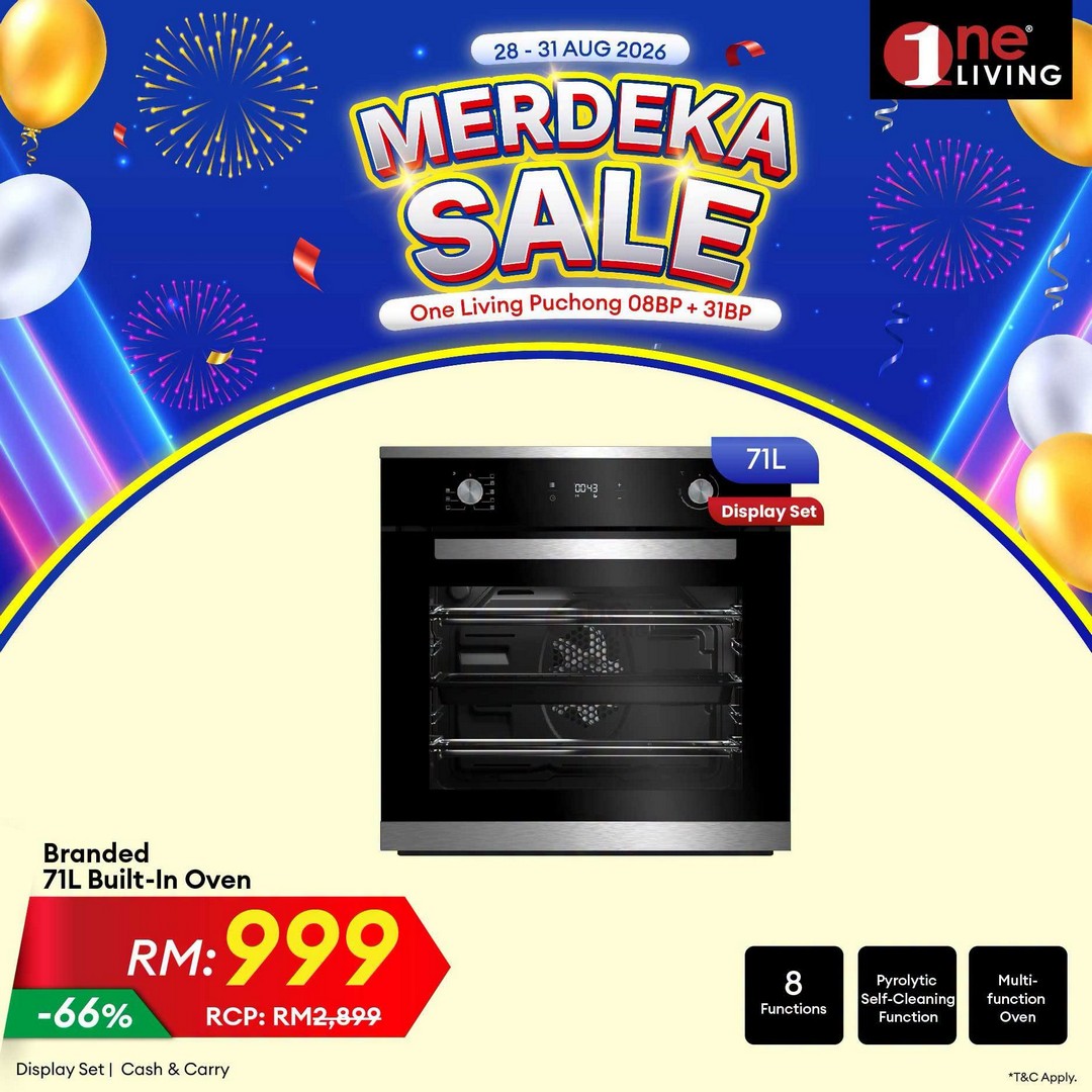 One-Living-Malaysia-Merdeka-Sale-on-Fridges-Kitchen-Appliances-15 28-31 August 2026: One Living Malaysia: Merdeka Sale on Fridges & Kitchen Appliances at One Living Puchong – Free Delivery, Basic Set-Up & Up to 36-Month Instalment Promotion