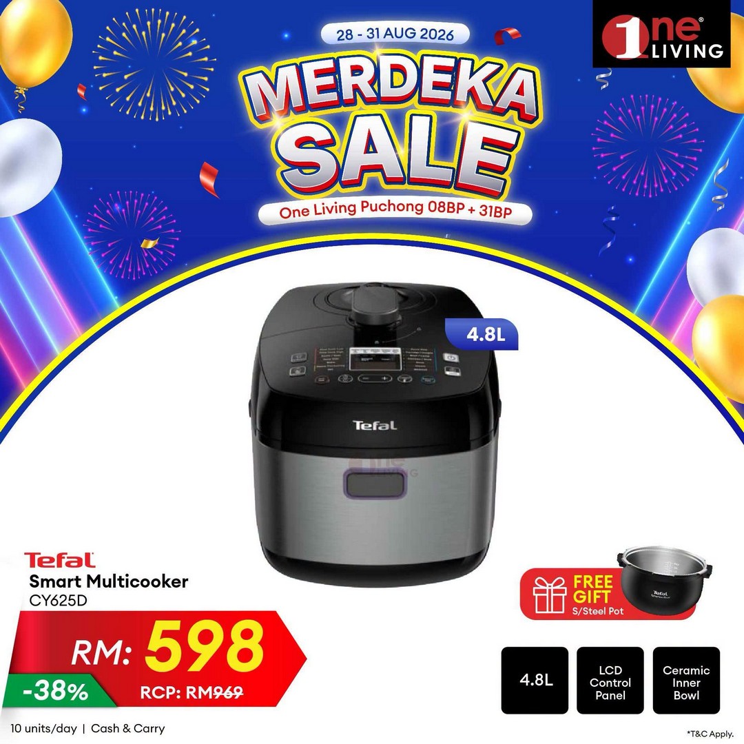 One-Living-Malaysia-Merdeka-Sale-on-Fridges-Kitchen-Appliances-16 28-31 August 2026: One Living Malaysia: Merdeka Sale on Fridges & Kitchen Appliances at One Living Puchong – Free Delivery, Basic Set-Up & Up to 36-Month Instalment Promotion