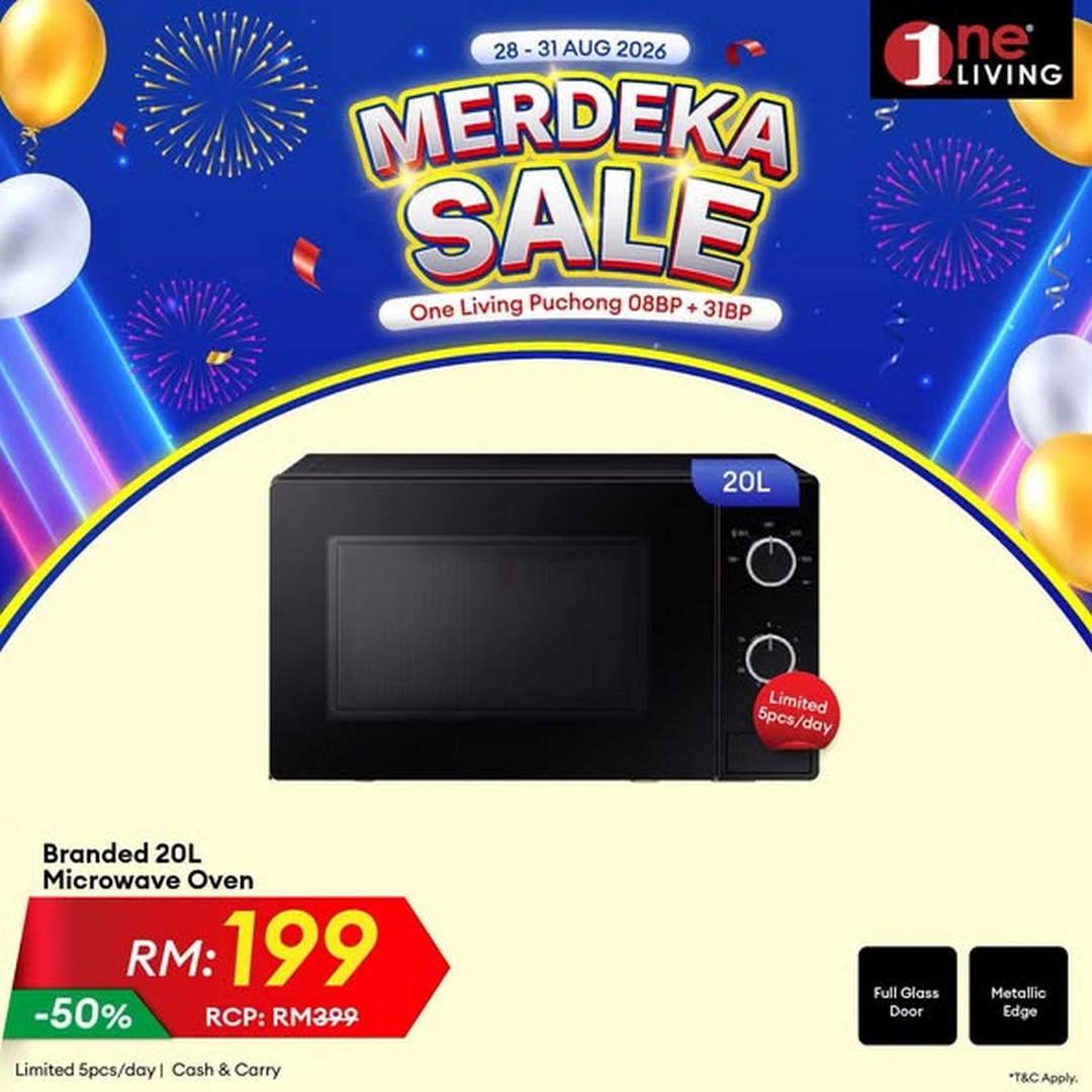 One-Living-Malaysia-Merdeka-Sale-on-Fridges-Kitchen-Appliances-2 28-31 August 2026: One Living Malaysia: Merdeka Sale on Fridges & Kitchen Appliances at One Living Puchong – Free Delivery, Basic Set-Up & Up to 36-Month Instalment Promotion