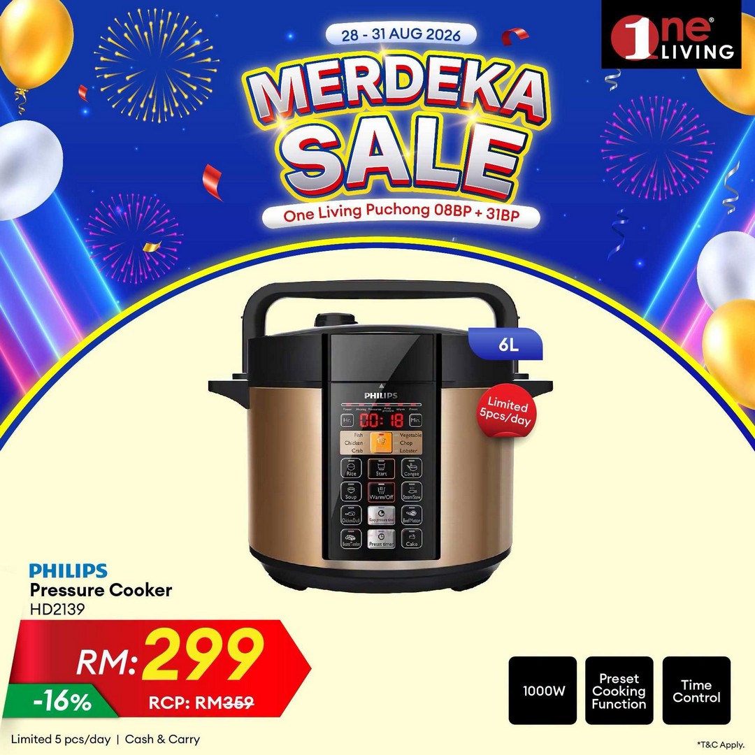 One-Living-Malaysia-Merdeka-Sale-on-Fridges-Kitchen-Appliances-21 28-31 August 2026: One Living Malaysia: Merdeka Sale on Fridges & Kitchen Appliances at One Living Puchong – Free Delivery, Basic Set-Up & Up to 36-Month Instalment Promotion