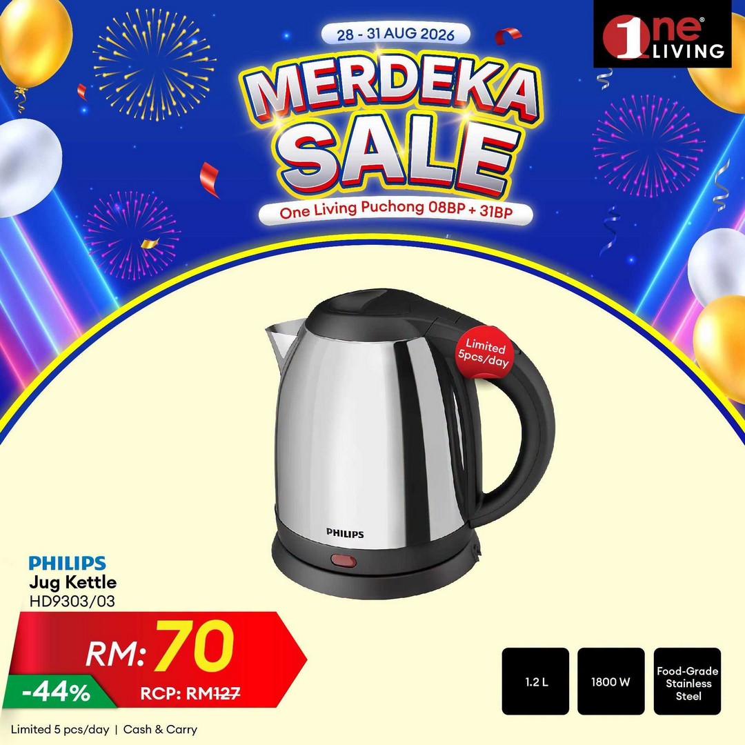 One-Living-Malaysia-Merdeka-Sale-on-Fridges-Kitchen-Appliances-22 28-31 August 2026: One Living Malaysia: Merdeka Sale on Fridges & Kitchen Appliances at One Living Puchong – Free Delivery, Basic Set-Up & Up to 36-Month Instalment Promotion