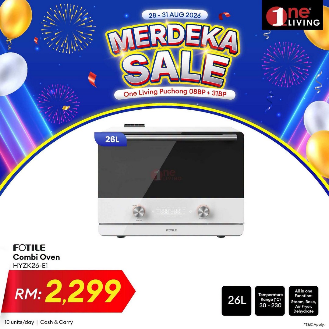 One-Living-Malaysia-Merdeka-Sale-on-Fridges-Kitchen-Appliances-24 28-31 August 2026: One Living Malaysia: Merdeka Sale on Fridges & Kitchen Appliances at One Living Puchong – Free Delivery, Basic Set-Up & Up to 36-Month Instalment Promotion