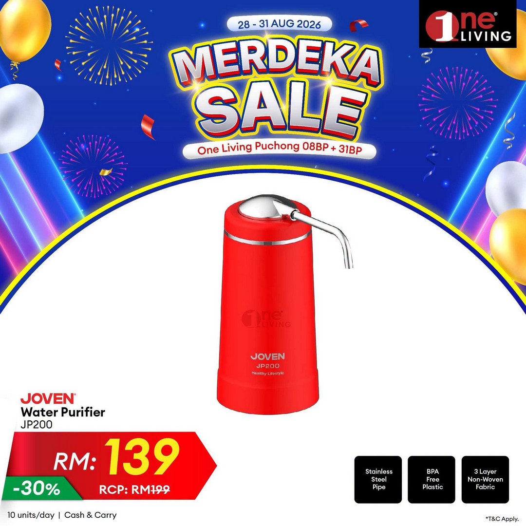 One-Living-Malaysia-Merdeka-Sale-on-Fridges-Kitchen-Appliances-25 28-31 August 2026: One Living Malaysia: Merdeka Sale on Fridges & Kitchen Appliances at One Living Puchong – Free Delivery, Basic Set-Up & Up to 36-Month Instalment Promotion